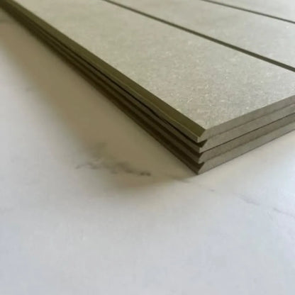 Green Moisture Resistant V-Grooves on a marble white background
